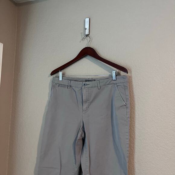 Garnet Hill Organic Cotton Straight Leg Khaki Chino Pant Grey 12 - Picture 3 of 10